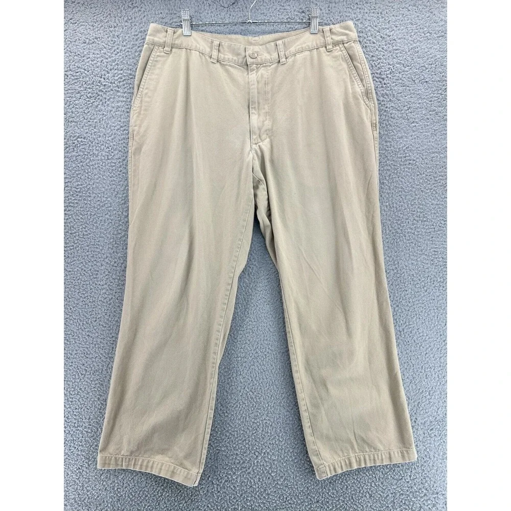 PATAGONIA Organic Cotton Pant Men 38 (35x29 Actual) Tan Khaki Chino Straight Leg